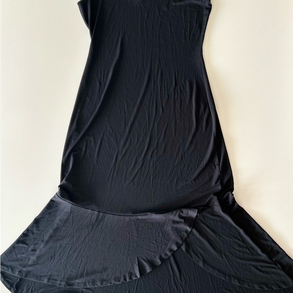 NWT - Thalia Sodi Women’s Flounce-Hem Asymmetrical Maxi Long Black Dress Size S